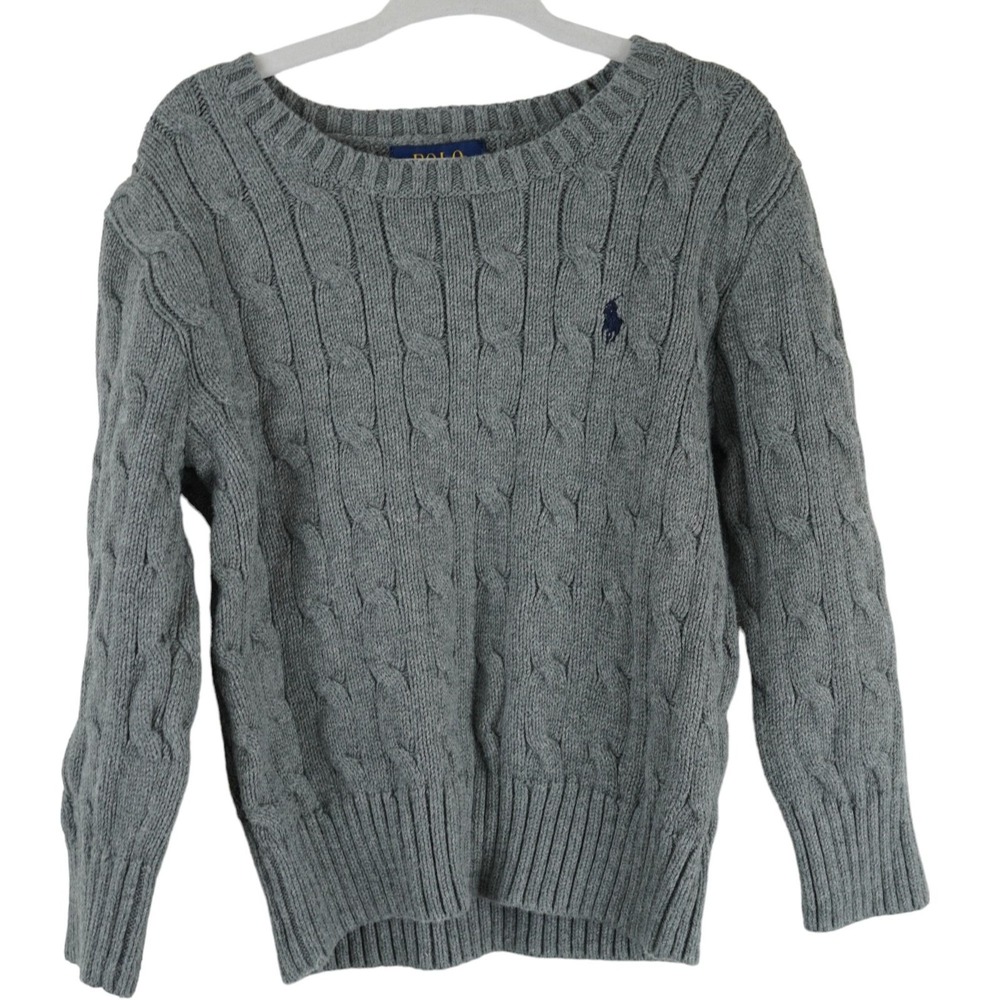 Polo Ralph Lauren Cable Knit Sweater Toddler Boys‎ 3T Cotton Long Sleeve Pony